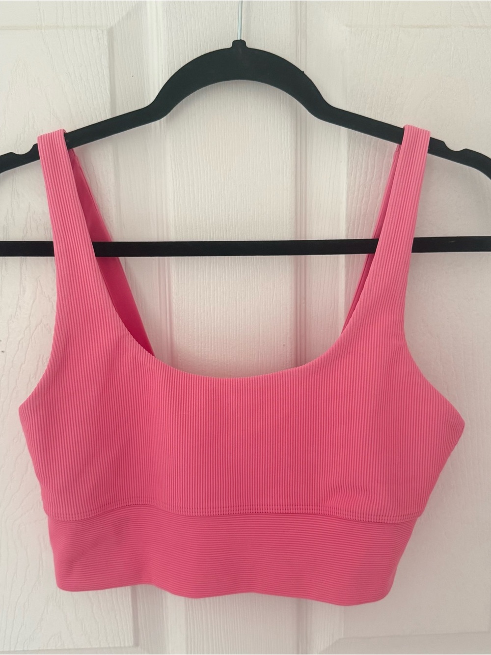 Loveshackfancy x Beach Riot Pink Ribbed Sports Bra Size Large